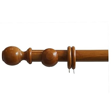 Timberline 35mm Wood Curtain Pole Set 7ft 10in 240cm In Antique