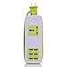 6 USB Power Strip, Portable Travel Socket Charger With Power Switch, Outlets 2.1AMP 1AMP 21W 5Foot Power Supply Cord With Universal Plug, 6 Usb Output Support 4 Devices Simultaneously (Green)