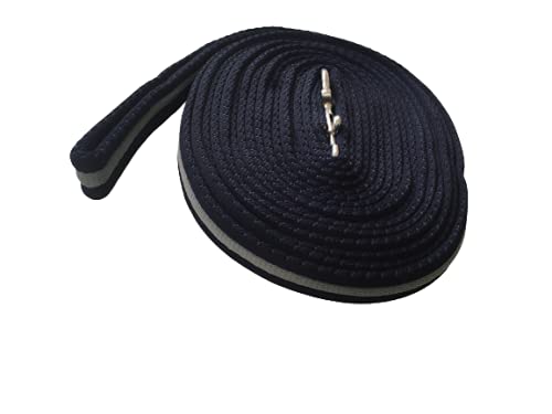 Cwell Equine Soft Cushion Horse Lunge Line Large Dog Training Lead 8 meter NAVY/GREY