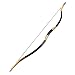 KAINOKAI Traditional Handmade Longbow Horsebow Hunting Recurve Archery Bow Recurve Bow Set (Black Warrior, 55.0 Pounds)