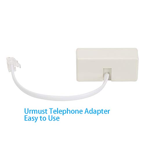 Urmust RJ11 6P4C Plug to 2-Way RJ11 Dual Female Secondary Splitter Socket Adapter for Landline Telephone Modular Phone Cable Separator Jack Filter