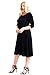 Modern Kiwi Long Sleeve Flowy Maxi Plus Size Dress Black 3X