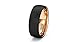 Duke Collections Mens Wedding Band Two Tone Black Rose Gold Tungsten Ring Brushed Center Dome 8mm Comfort Fit
