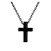 Xianli Wang Tiny Simple Cross Pendant for Thin Neck Women Stainless Steel Small Necklace (Black-Thin Neck Women)