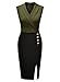 MISSMAY Women's Workwear Business Lapel Sleeveless Cocktail Party Pencil Dress Green Small