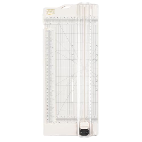 Vaessen Creative Trimmer + Scoring Board 4.5 for Scrapbooking, Cardmaking and Other Paper Crafts, White, 11,4 x 30,5 cm