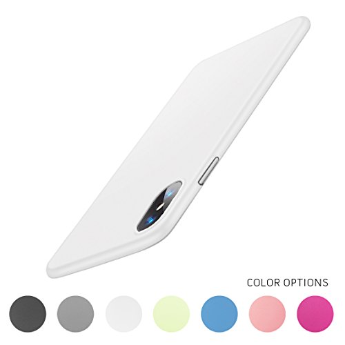 Minimalist Apple iPhone X Case, Ultra-Thin Semi-Transparent Matte Protective Cover Bumper (Frosted White)