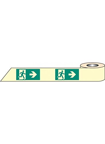 Caledonia Signs 58651 Man Arrow Right Photo luminescent Tape, 10000 mm x 80 mm