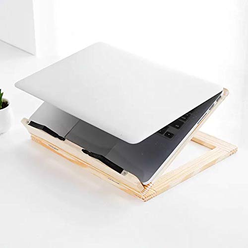 Pullic Wooden Adjustable Book Laptop Stand Tablet Reading Rest Holder (Beige) - Thumbnail 2