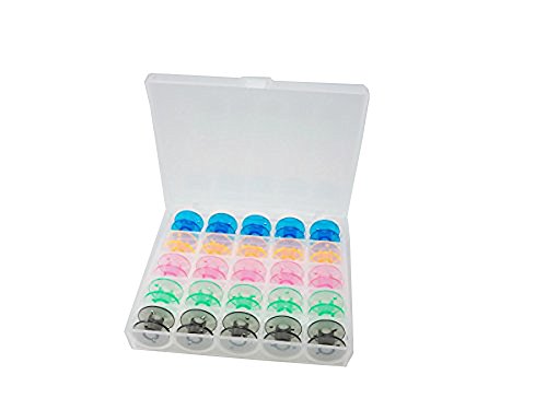 Yueton bobbin box organizer with 25pcs plastic empty sewing machi…