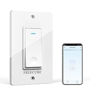 Smart Light Switch Work with Alexa and Google Home, FREECUBE WiFi Light Switch, Easy in-Wall Installation, No Hub…