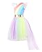 JerrisApparel Girls Unicorn Rainbow Costume Dress Halloween Party Tutu Dress (4T, Rainbow Color)
