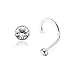AtoZ Piercing Full Set 1.5MM Round CZ Crystal Stone 20Gauge (0.8MM) 925 Sterling Silver Nose Screw