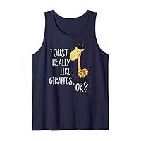 I Just Really Like Giraffes, OK? Cute Giraffe Drawing Tank Top