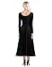 YiZYiF Women's Liturgical Praise Dance Dress with Long Sleeve Round Neck Skirt Costume Black Large
