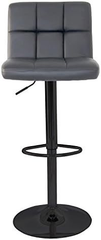 Carabelle BIBS001GYB-2222 Height Multi Position High Back Stool for the Kitchen, Dining Or Bar Area, Light Gray