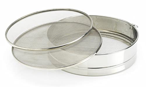 Artame ART69520 - Tamiz Profesional con 3 Mallas de 20 cm de Acero Inoxidable, Color Plata, 20 x 20 x 6,5 cm