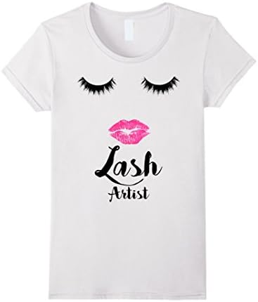 Women's Lash Artist Eyelash Makeup Sexy Face T-Shirt Medium White
