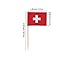 JBCD 100 Pcs Switzerland Flag Toothpicks Swiss Flags Cupcake Toppers Decorations, Cocktail Toothpick Flag Cake Topper Picks Mini Small Flag Cupcake Pick Sticks