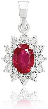LUCKY EYES LONDON 9ct White Gold Diamond & Ruby Charm/Pendant