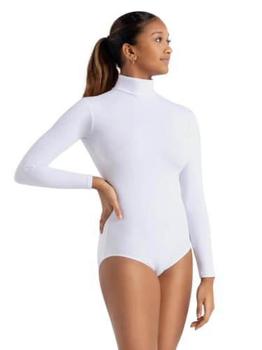 Capezio Womens Turtleneck Long Sleeve Leotard (TB41) -White -XS