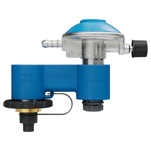 Campingaz Twin Connection with Gas Pressure Regulator for Campingaz Gas Stoves, Twin Connection for EasyClic Gas Cartridges CV 300 & CV 470 Plus as well as Gas Bottles R904 & R907