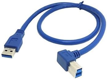 USB Cables, USB 3.0 A Type Male Straight to B Male 90 Degree Right Angled Cable for Hard Disk 0.5M 1.5FT