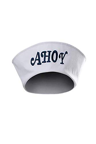 Steve Robin Scoops Ahoy Hat Nautical Sailor Cap Halloween Cosplay Costumes Accessory White - Thumbnail 2