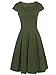 oxiuly Women's V-Neck Cap Sleeve Floral Casual Work Stretch Swing Dress OX233 (XL, Army Green)