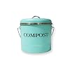 New HDHF Product Kitchen Compost Bin with Handle (0.9 Gallon) | Two Extra Free Filters | Indoor Celeste Blue Matt Bucket…