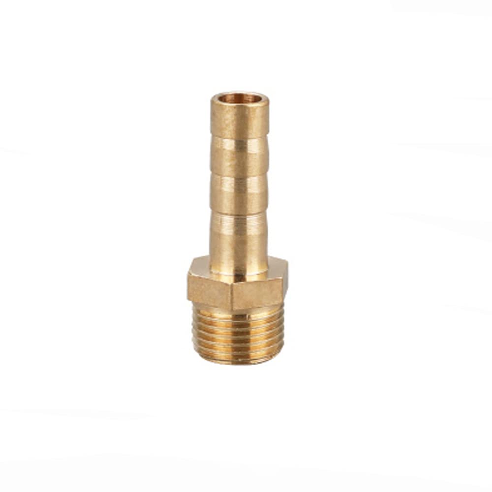 TopHomer BSP Hose Connector Brass Pipe Fitting 6mm Barb x G1/8 Male, Hose Barb Tail Male BSP Thread Connector Joint Copper Coupler Adapter — image 1