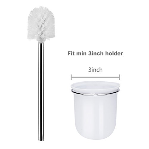 Greenour Toilet Brush 304# Stainless Steel Toilet Bowl Brush Strong Bristles Toilet Bowl Cleaning Brush for Bathroom Toilet with 2 Replacement Brush Head - Thumbnail 2
