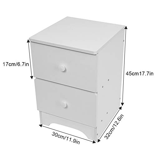 FimKaul White Nightstand with 2 Drawers - Bedside Furniture & Accent End Table Chest for Home, Bedroom Accessories, Office, College Dorm