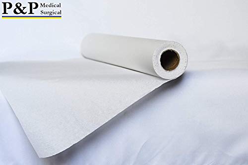 Disposable Medical Exam Table Paper Roll Standard Crepe White with Smooth Finish Moisture Resistant by P&P Medical Surgical 21" x 225' Premium Lightweight and Comfortable (3)