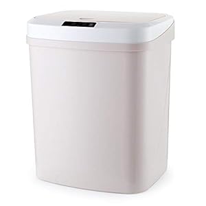 JenLn Container met recycling 15L capaciteit automatische inductie oplaadbare afvalemmer voor woonkamer keuken roestvrij…