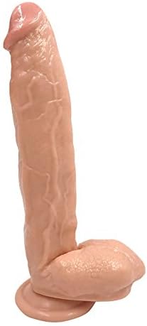 YUJR 12.59 inch Huge Di-ld-0 Massage Wand Big Size Realistic Di-ld-0s with Suction Cup Artificial Massager for Women (Flesh)