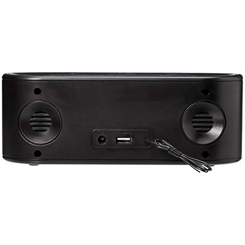 Amazon Basics Digital Alarm Clock with FM Radio, USB Charging Port and