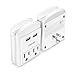 USB Wall Charger Outlet Shelf, Overtime Surge Protection, 2 Outlet Extensions, 2 USB Port Charging Station, ETL Certified, Compatible with iPhone 11 Pro Max/Xs/XS Max/XR/X/8/7/Plus, (2-Pack, Ivory)
