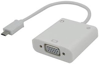 Roce MHL Micro USB Male to VGA Female Adapter for Samsung Galaxy S1/2/3/4,Note2/3 /4,Xiaomi,Huawei HTC, LG - White