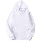 Sublimation Polyester Blank White Hoodie Hooded Sweatshirt Cloth Unisex Style with USA Size