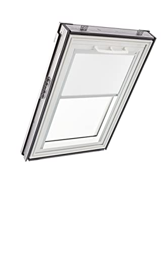 Original Roto Verdunkelungsrollo ZRV - Nahezu vollständige Verdunkelung - Führungsschiene Silber - Für Dachfenster der Baureihe Q - Größe 114/118 | 11/11 - Stofffarbe Weiß