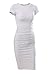 Missufe Women's Short Sleeve Ruched Casual Sundress Midi Bodycon T Shirt Dress