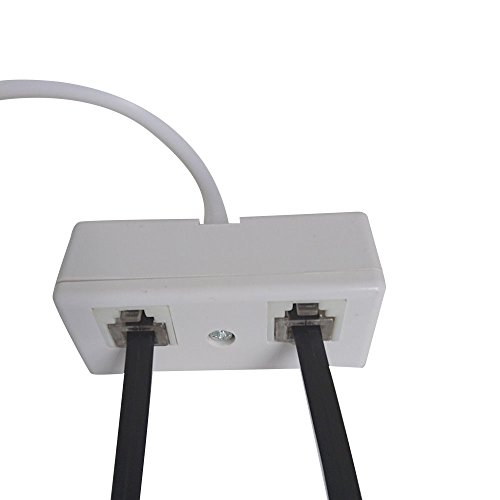 Telephone Cord kit,SINCODA 2 Pack 6ft Phone Telephone Extension Cord Cable Line Wire with Standard RJ11 6P4C Plugs for Landline Telephone,and 1PCS 2-Way RJ11 Telephone Plug to RJ11 Socket Adapter