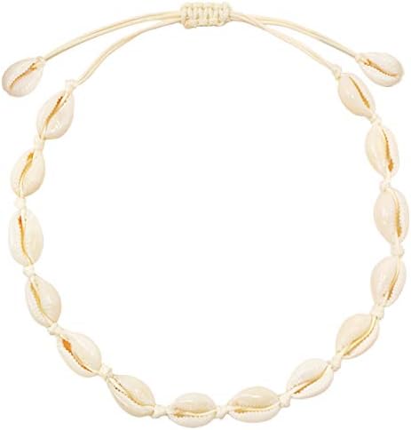 Hugitout Women's Natural Cowrie Shell Necklace, Handmade