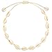 Hugitout Women's Natural Cowrie Shell Necklace, Handmade Shell Choker Adjustable Necklace Hawaii Beach Boho Jewelry