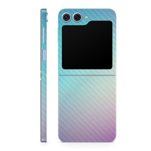 Carbon Fiber Phone Skin Compatible with Samsung Galaxy Z Flip 6 - Vivid Fog - P…