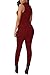 HOTAPEI Women Sexy Hole Busty Turtleneck Sleeveless Jumpsuit Playsuit Medium Red