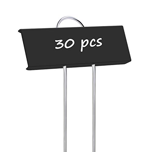 STARTOSTAR 30-Pack Metal Plant Labels Weatherproof Garden Markers,Height 10.6”, Label Area 3.5”X 1.2” Reusable Nursery Tags for Vegetables Herb Flower Greenhouse – Black