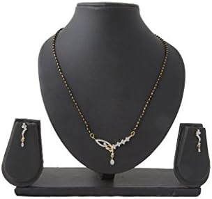 Taashya Women's Traditional Golden &amp; Silver Indian Mangalsutra set Bridal Wedding Jewellery