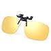 Costyle Yellow Night Vision Retro Polarized Clip-on Flip-up Plastic Sunglasses for Glasses Outdoor Driving Traveling-5.3X2.4X1.4 INCH